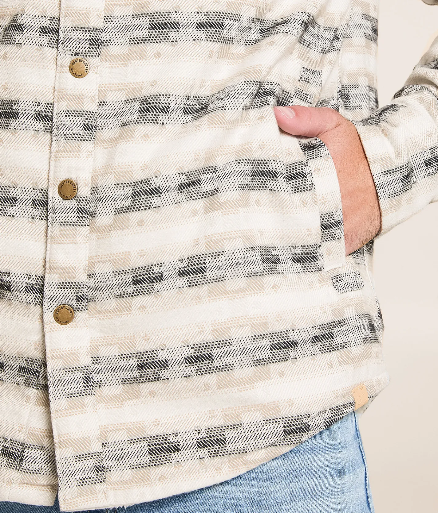 Gentry County Southwest Sherpa Shacket Cream Tan Discount