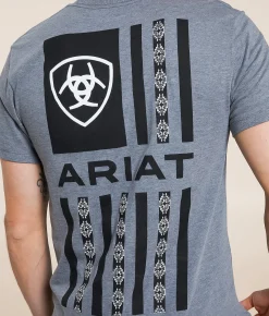 Ariat Southwest Split Flag T-Shirt Crimson Black Heather Discount