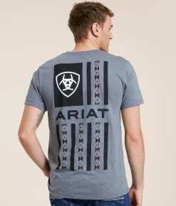 Ariat Southwest Split Flag T-Shirt Crimson Black Heather Discount
