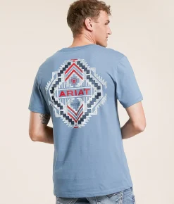 Tops|Graphic T-Shirts | Ariat Southwest Stamper T-Shirt Light Denim