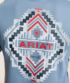 Tops|Graphic T-Shirts | Ariat Southwest Stamper T-Shirt Light Denim