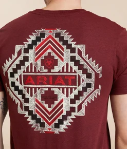 Graphic T-Shirts | Ariat Southwest Stamper T-Shirt Crimson Black Heather