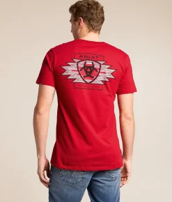 Tops|Graphic T-Shirts | Ariat Southwest Tricolor T-Shirt Scarlet Sage