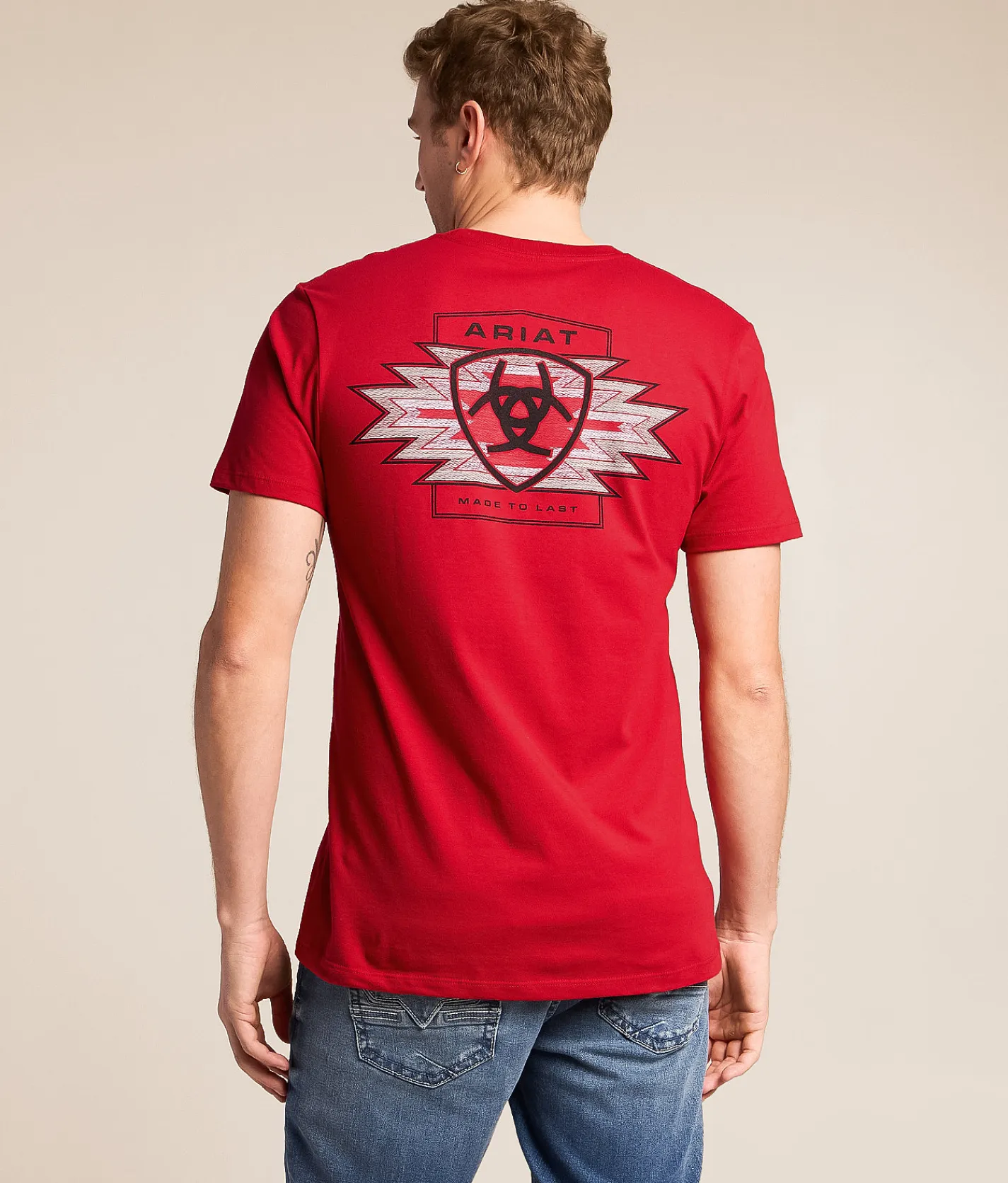 Tops|Graphic T-Shirts | Ariat Southwest Tricolor T-Shirt Scarlet Sage