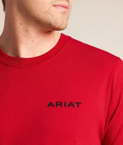Tops|Graphic T-Shirts | Ariat Southwest Tricolor T-Shirt Scarlet Sage
