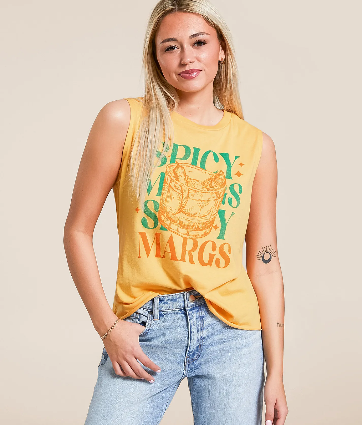 Modish Rebel Spicy Margs Tank Top Orange Discount