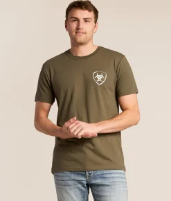 Ariat Spiked Flag T-Shirt Army Green Best