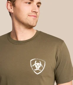Ariat Spiked Flag T-Shirt Army Green Best