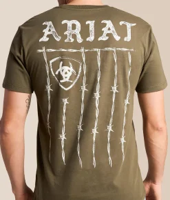 Ariat Spiked Flag T-Shirt Army Green Best