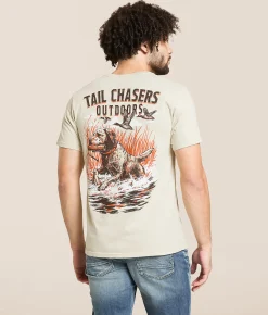 Tops|Graphic T-Shirts | Tail Chasers Club Splash T-Shirt Ivory