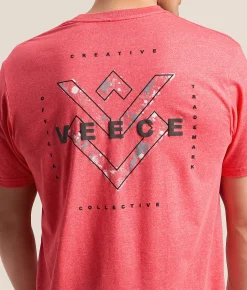 Veece Splat Blast T-Shirt Teaberry White New