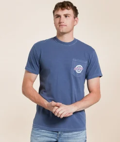 Tops|Graphic T-Shirts | Old Row Splatter T-Shirt Denim