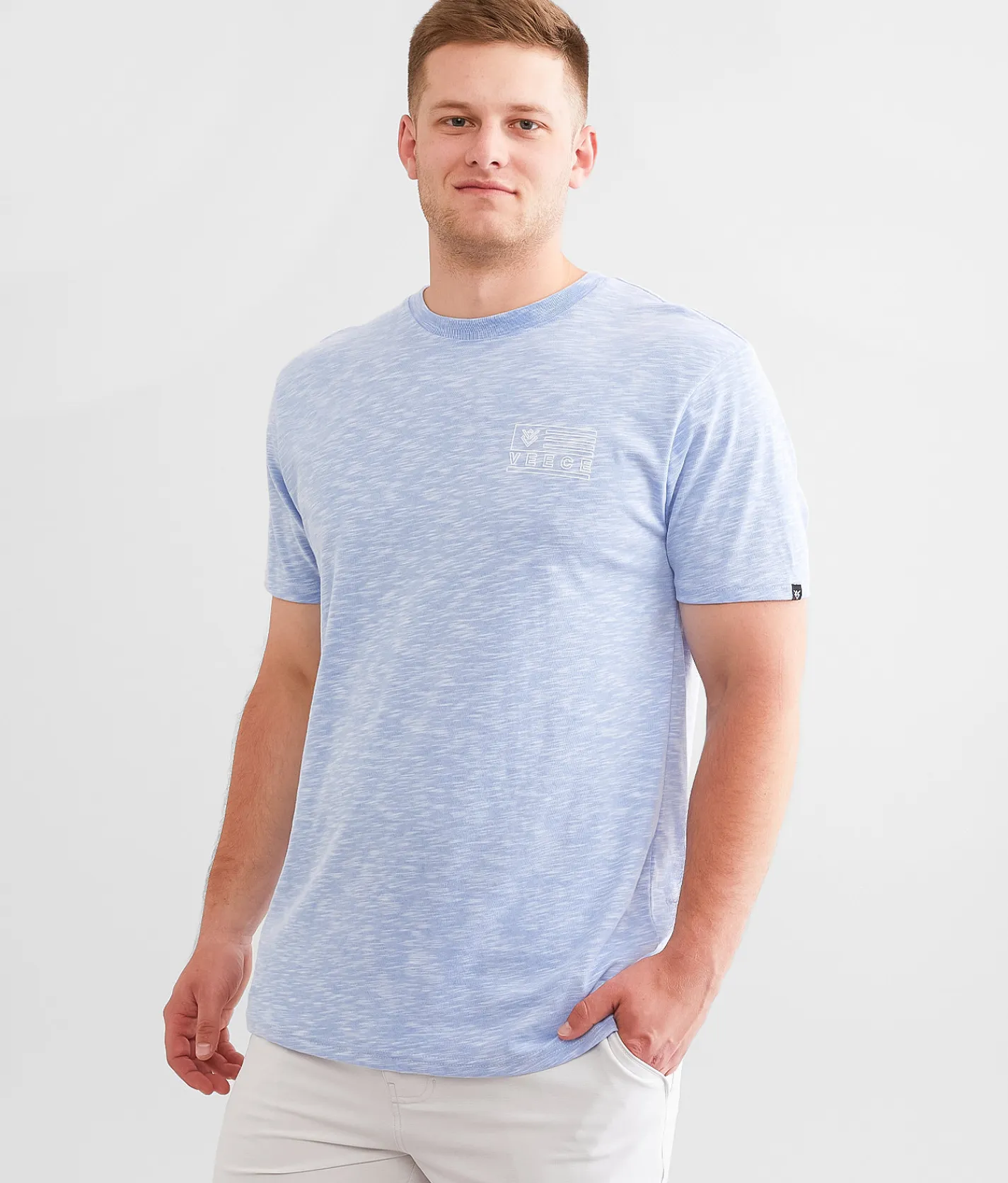 Veece Split Banner T-Shirt Olympic Blue New