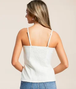 Willow & Root Split Front Tank Top White Online
