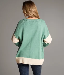 Tops | BKE Split Neck Sweater Green