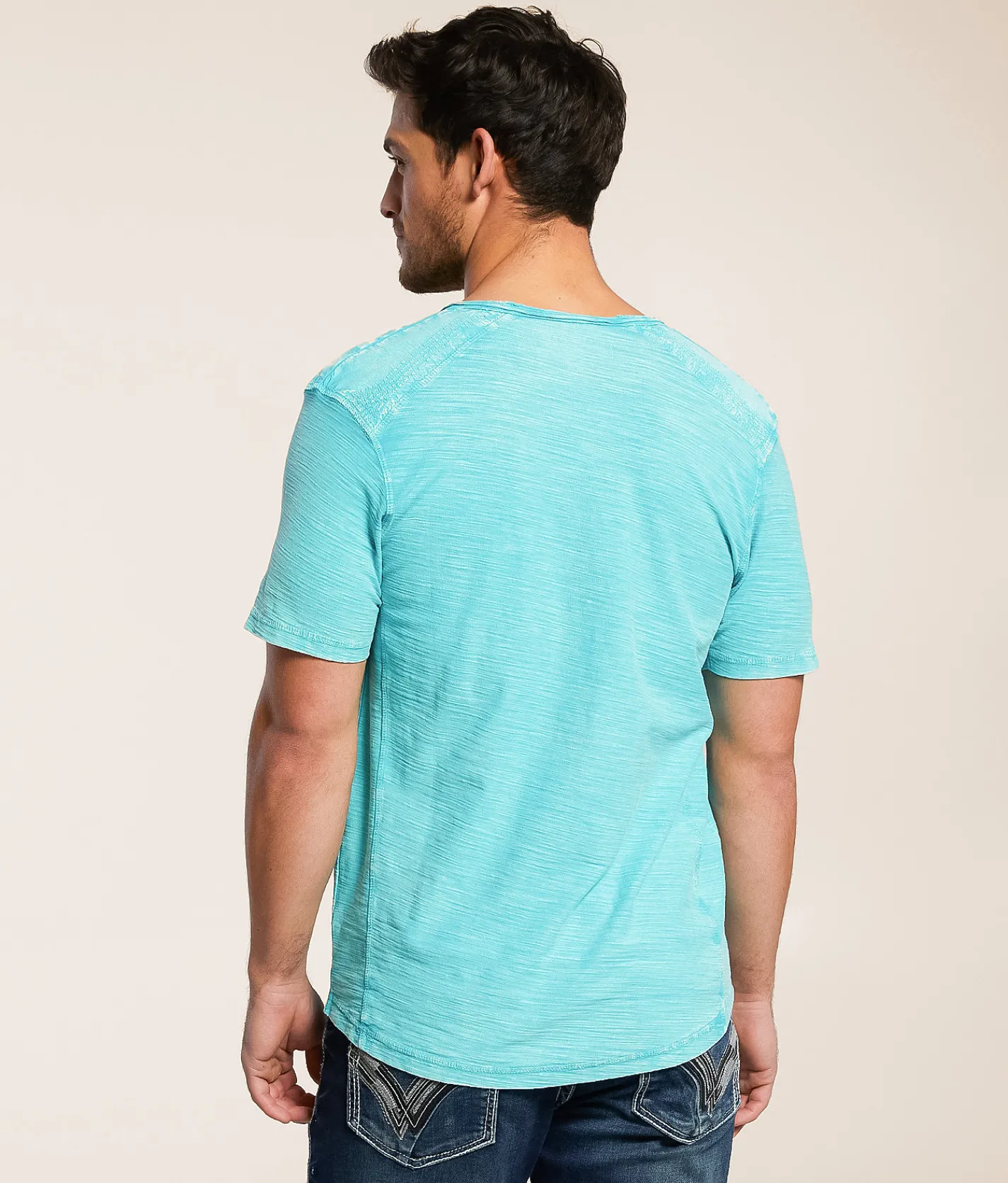 Tops | Buckle Black Split Neck T-Shirt White