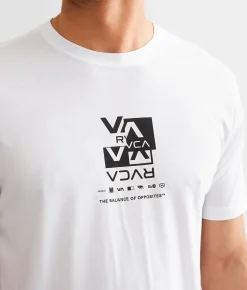 Graphic T-Shirts|Activewear | RVCA Splitter Stack Sport T-Shirt White