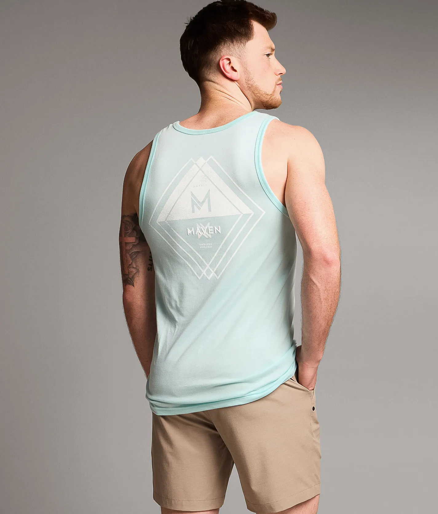 Tops | Maven Co-op Split Vision Tank Top Sky
