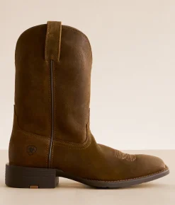 Ariat Sport Big Country Leather Cowboy Boot Brown Roughout Outlet