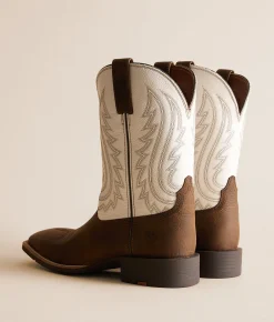 Ariat Sport Big Country Leather Cowboy Boot Mustang Brown Smokey Crm