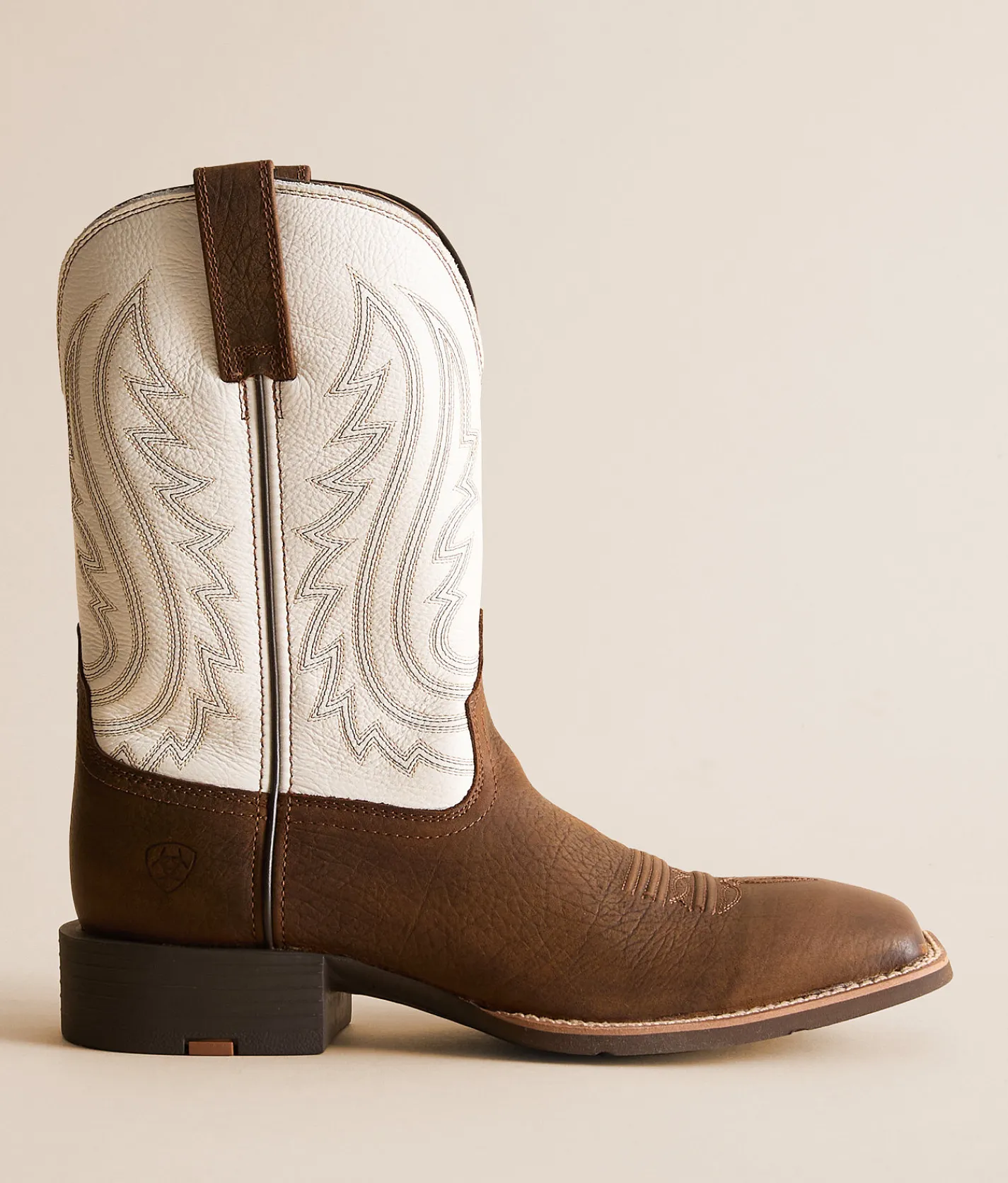 Ariat Sport Big Country Leather Cowboy Boot Mustang Brown Smokey Crm