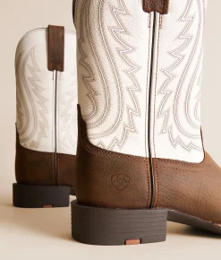 Ariat Sport Big Country Leather Cowboy Boot Mustang Brown Smokey Crm
