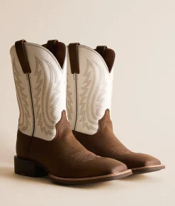 Ariat Sport Big Country Leather Cowboy Boot Mustang Brown Smokey Crm