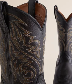 Ariat Sport Herdsman Leather Cowboy Boot Black Deertan Clearance