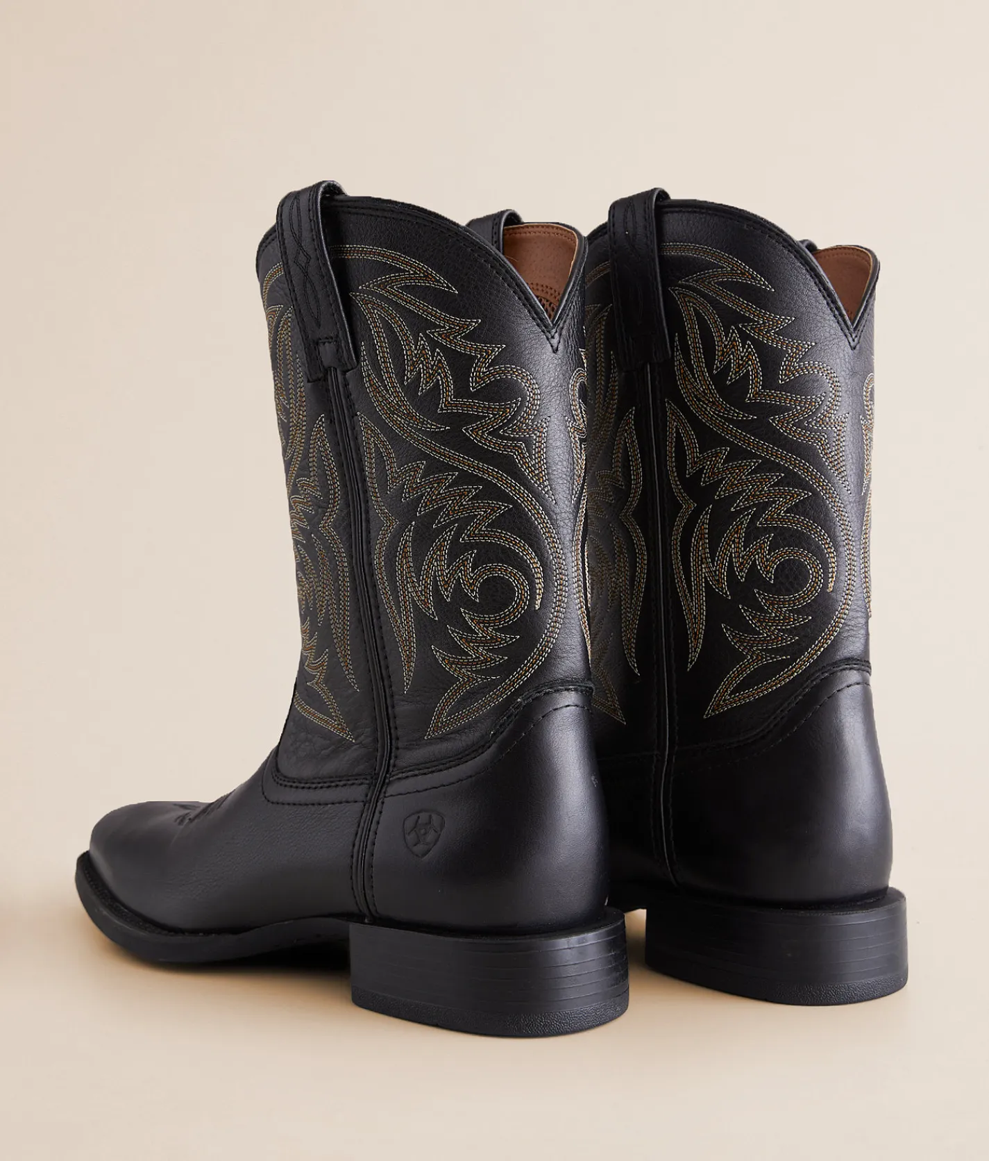 Ariat Sport Herdsman Leather Cowboy Boot Black Deertan Clearance
