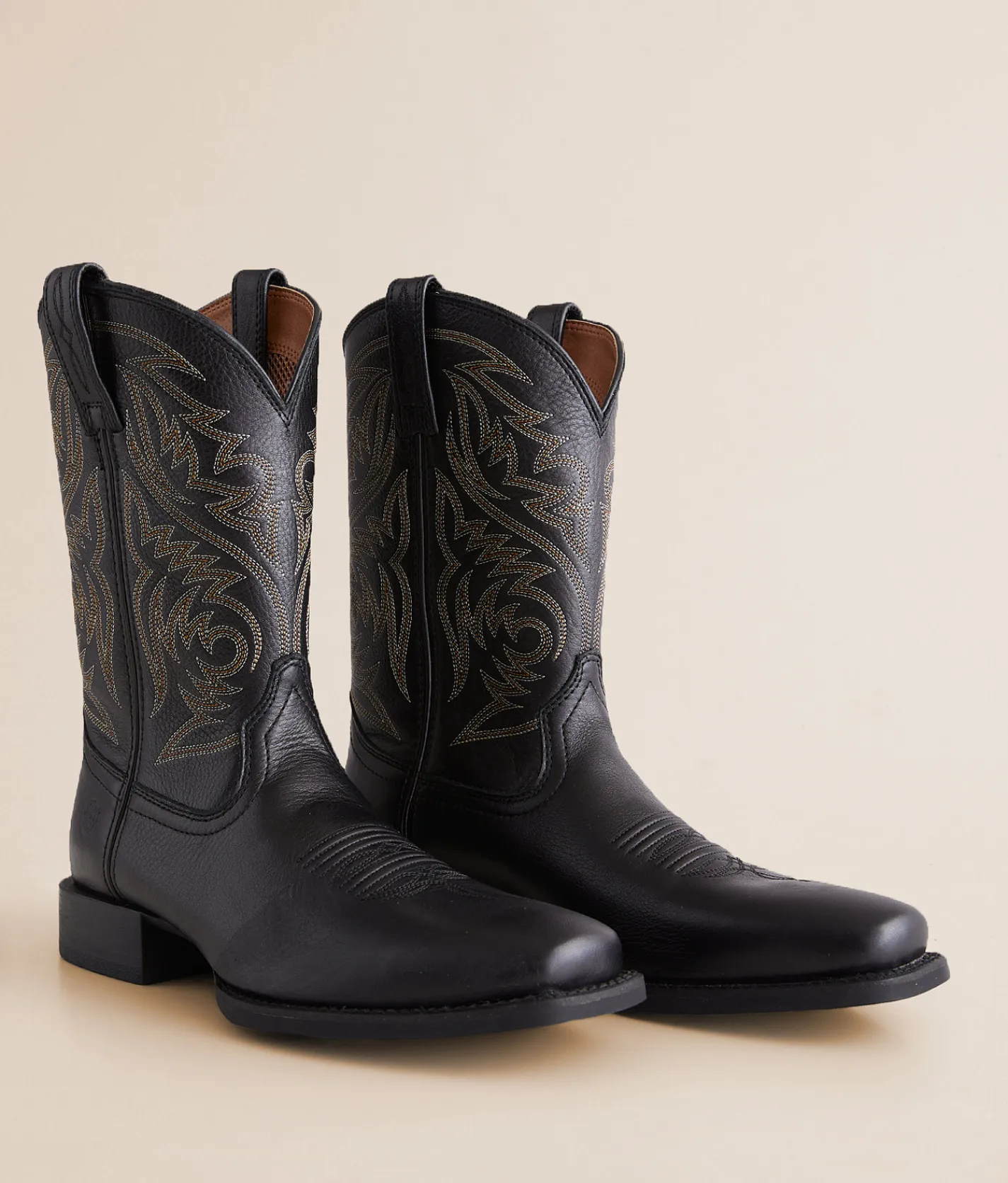 Ariat Sport Herdsman Leather Cowboy Boot Black Deertan Clearance
