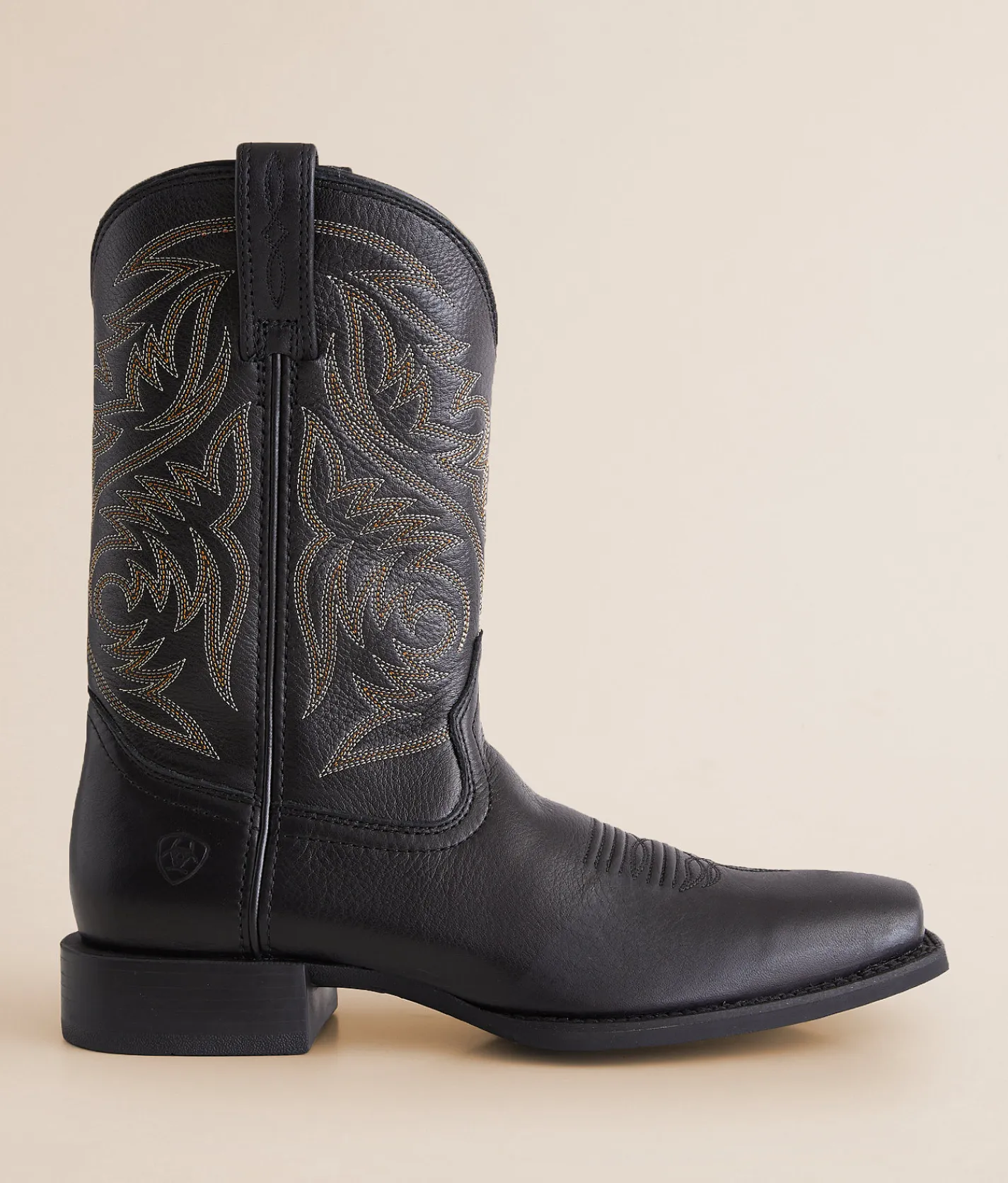 Ariat Sport Herdsman Leather Cowboy Boot Black Deertan Clearance