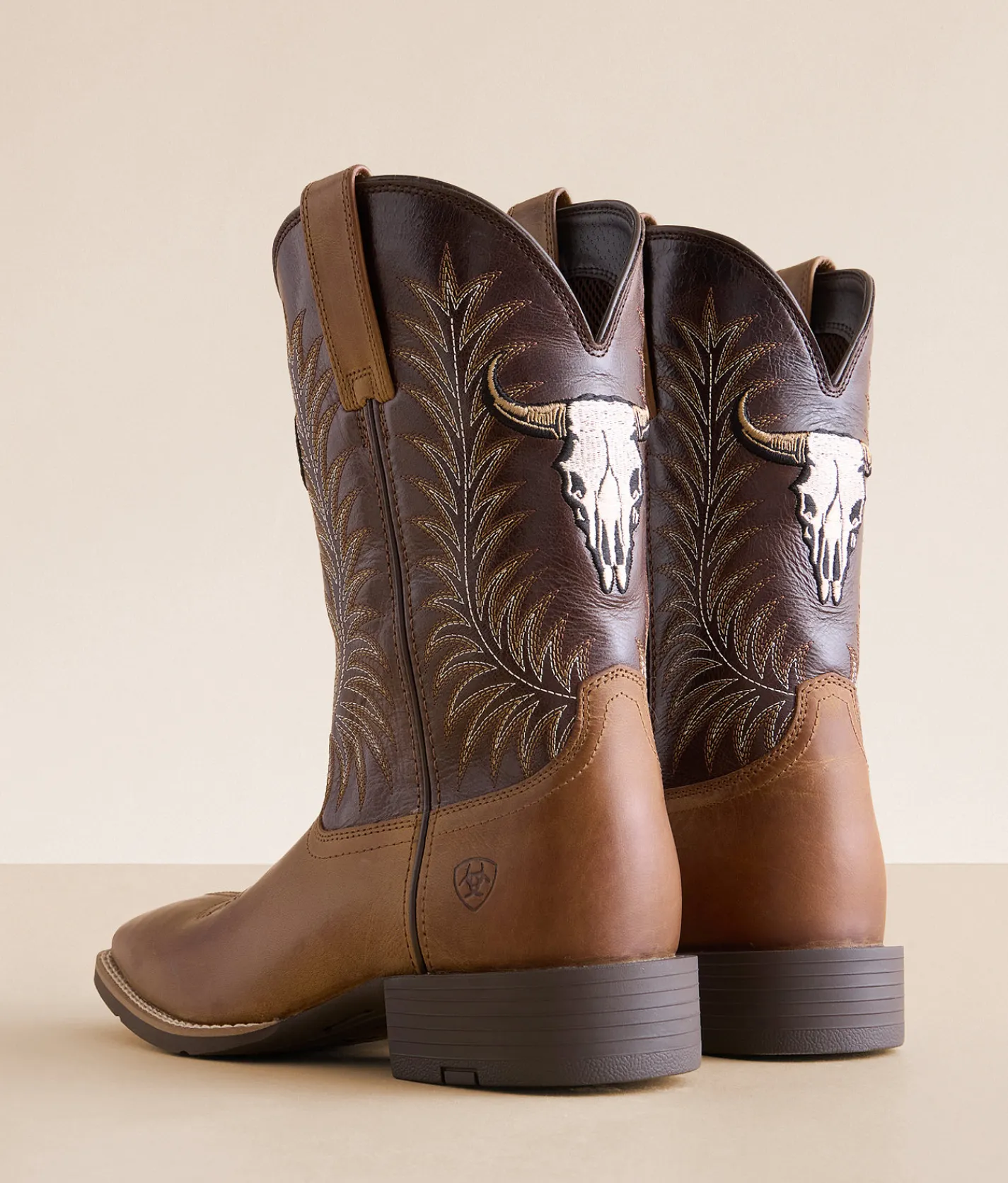 Shoes | Ariat Sport Steer Skull Leather Cowboy Boot Sandstorm Bitter Chocolat