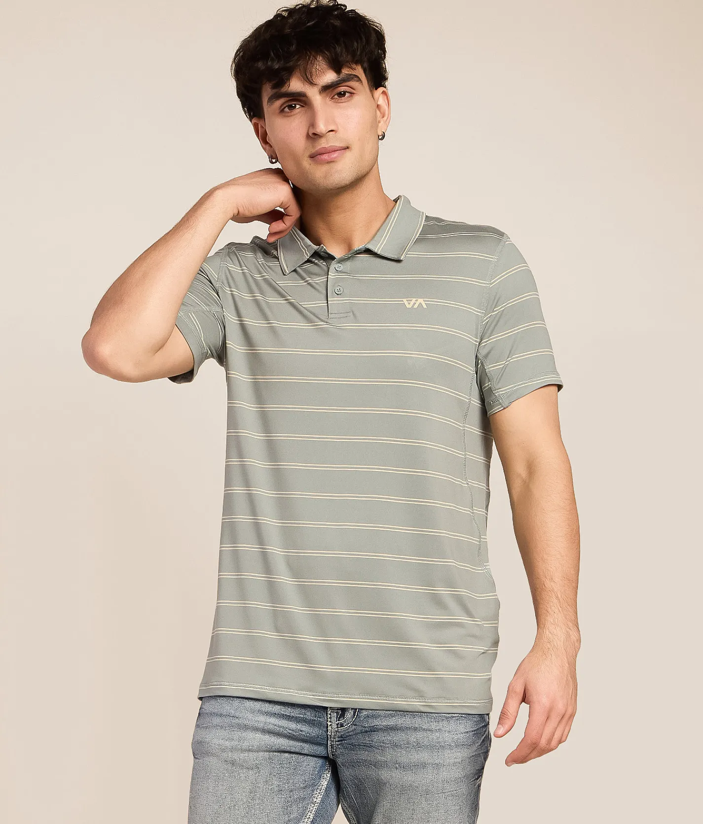 Tops | RVCA Sport Vent Performance Polo Lead 1