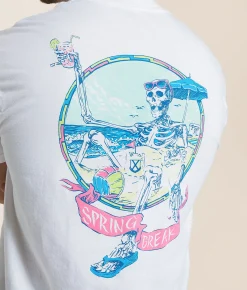 Graphic T-Shirts | Old Row Spring Break Skeleton T-Shirt White