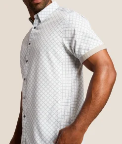 J.B. Holt Square Athletic Performance Stretch Shirt White Green Grey Online