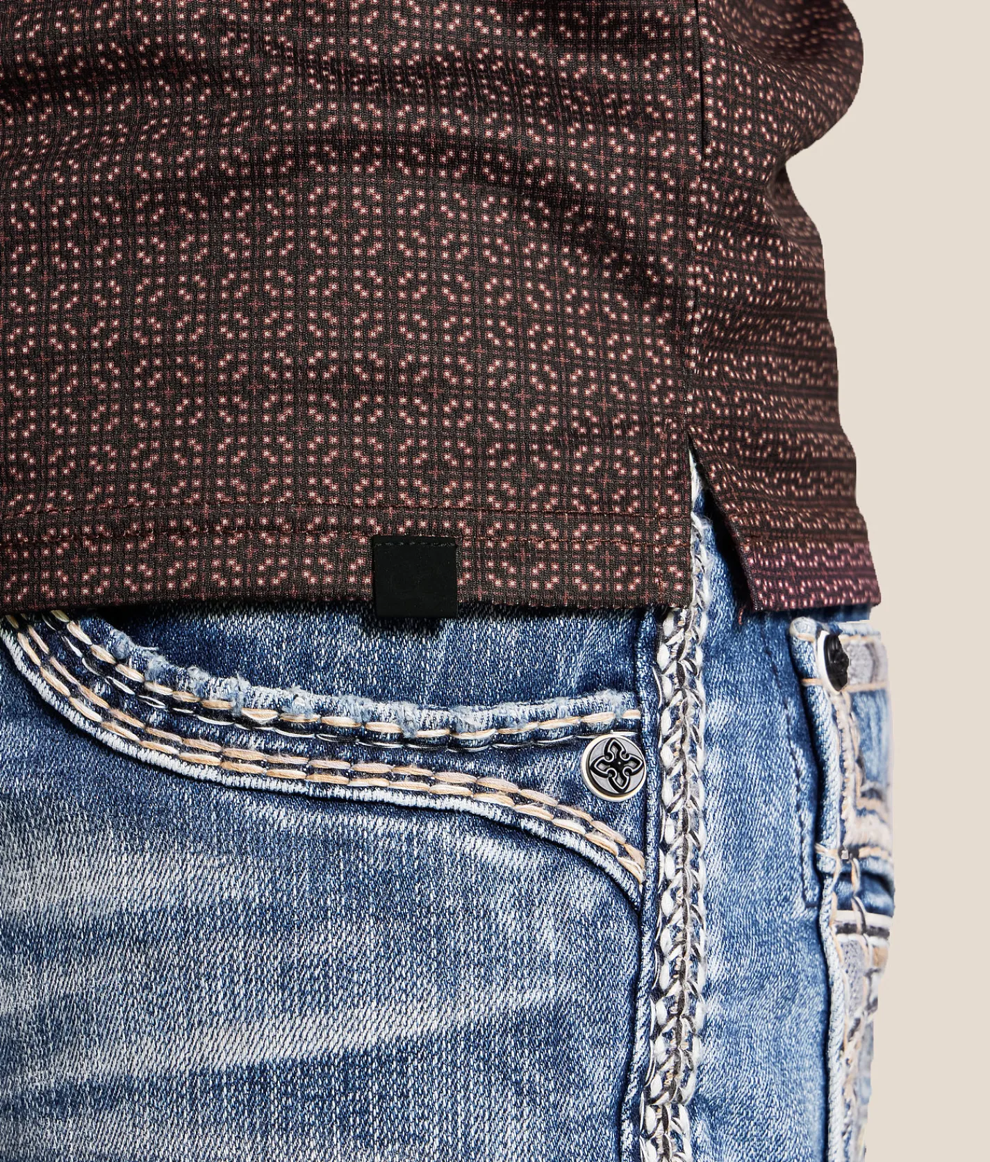 Tops | Gentry County Squared Performance Polo Black Maroon