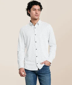 J.B. Holt Square Knit Standard Performance Stretch Shirt White Tobacco Hot