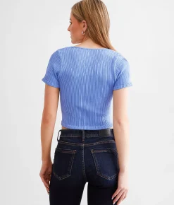 Freshwear Square Neck Stretch Top Carob Brown Sale