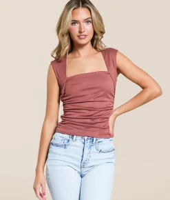 Willow & Root Square Neck Tank Top Dusty Rose Best