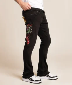 Bottoms|Jeans | Ed Hardy Stacked Boot Stretch Jean Cobra Flame