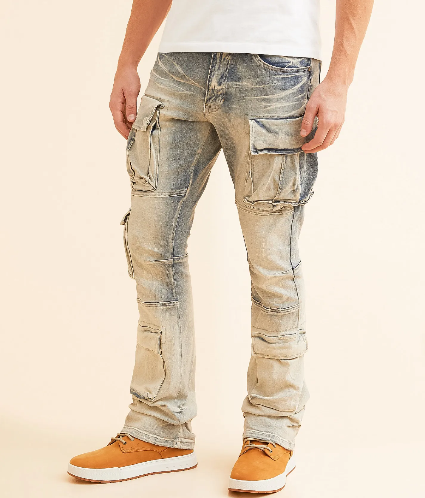 Smoke Rise® Stacked Flare Stretch Jean Ombre Blue Hot
