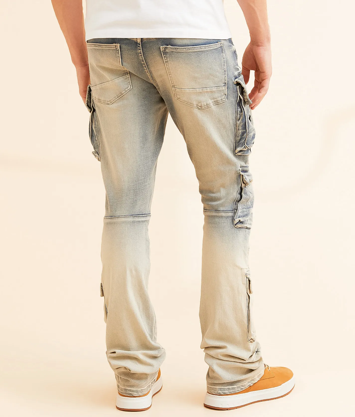 Smoke Rise® Stacked Flare Stretch Jean Ombre Blue Hot