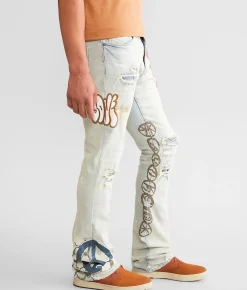 Smoke Rise® Stacked Flare Stretch Jean Ombre Blue Discount