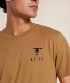 Ariat Stacked Skull T-Shirt Tobacco Brown New