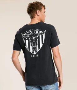 Ariat Stacked Skull T-Shirt Black Mineral Wash New