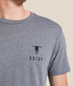 Ariat Stacked Skull T-Shirt Athletic Heather Clearance