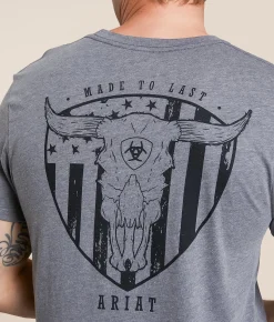 Ariat Stacked Skull T-Shirt Athletic Heather Clearance