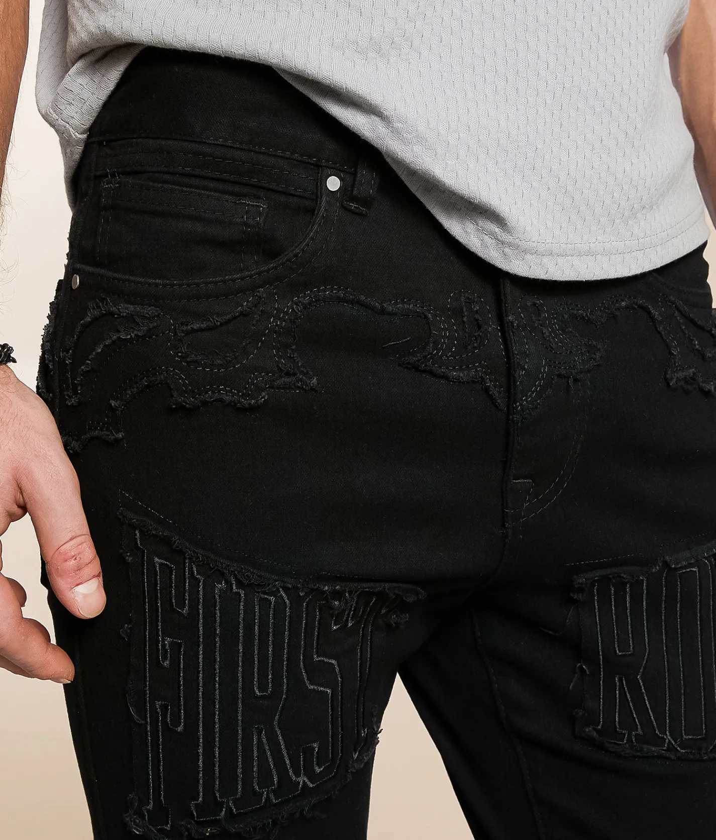 Sale Jeans|Bottoms | First Row® Stacked Stretch Jean Black