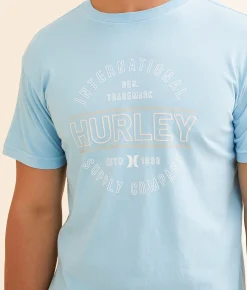 Graphic T-Shirts | Hurley Stacked Up T-Shirt Blue Dream