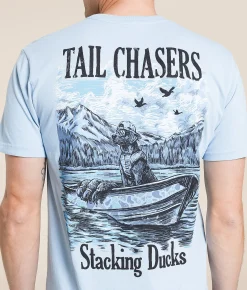 Tail Chasers Club Stacking Ducks T-Shirt Chambray Hot
